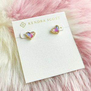 Gold Ari Heart Watercolor Illusion Stud Earrings